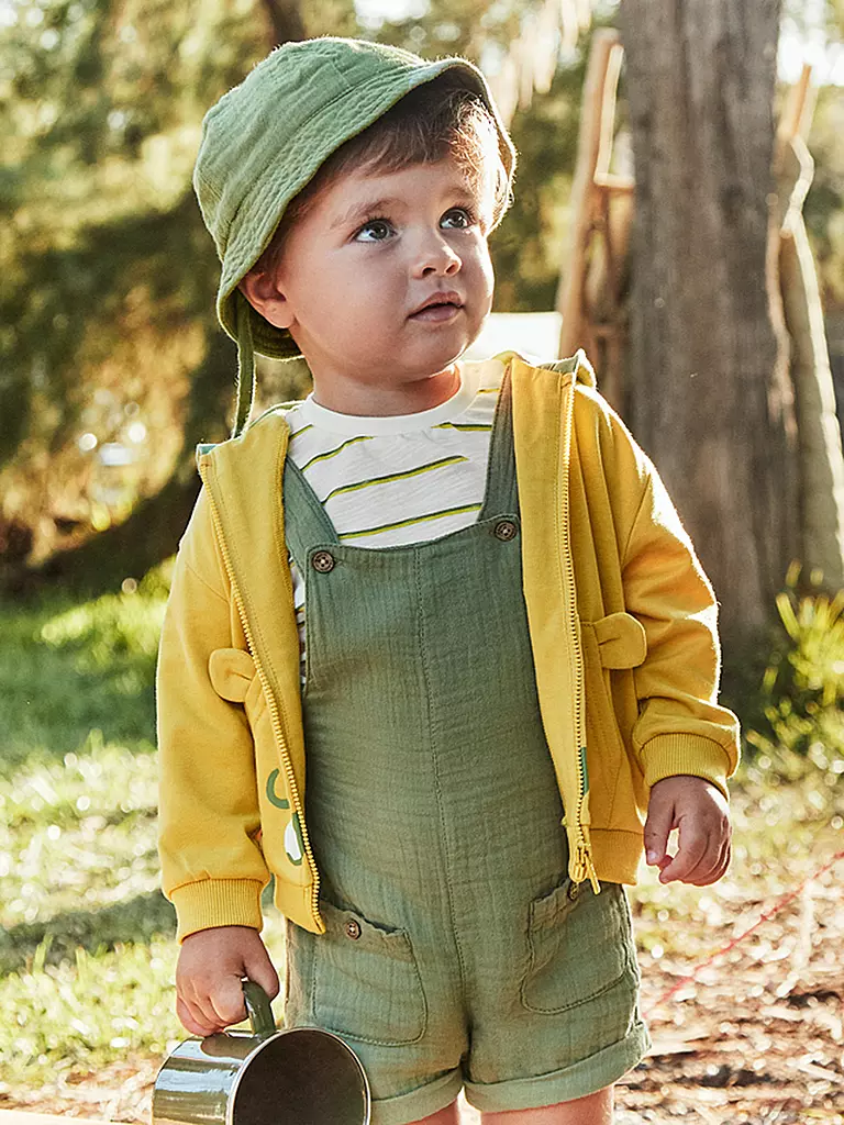 MAYORAL | Ensemble bébé 3 pièces T-shirt, salopette et chapeau | grün