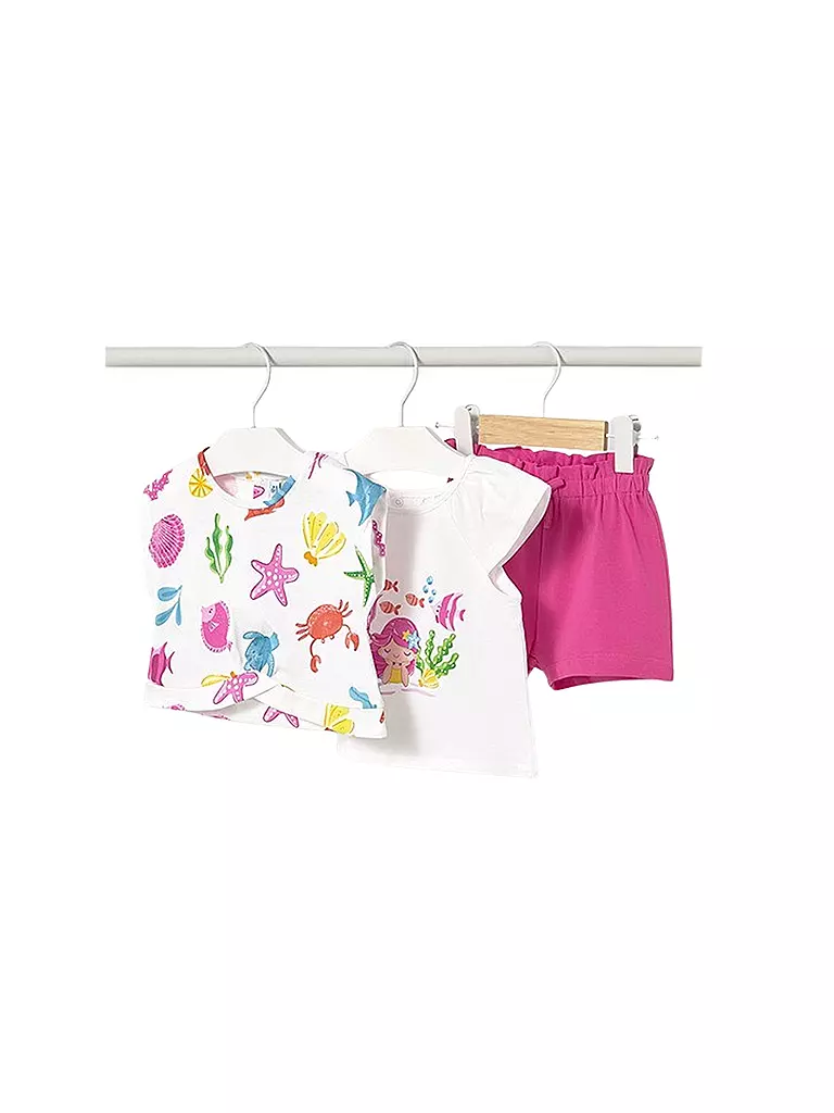 MAYORAL | Ensemble bébé 3 pièces T-shirts et shorts | pink