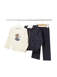 MAYORAL | Ensemble bébé 3 pièces veste, t-shirt à manches longues, pantalon | Bleu foncé