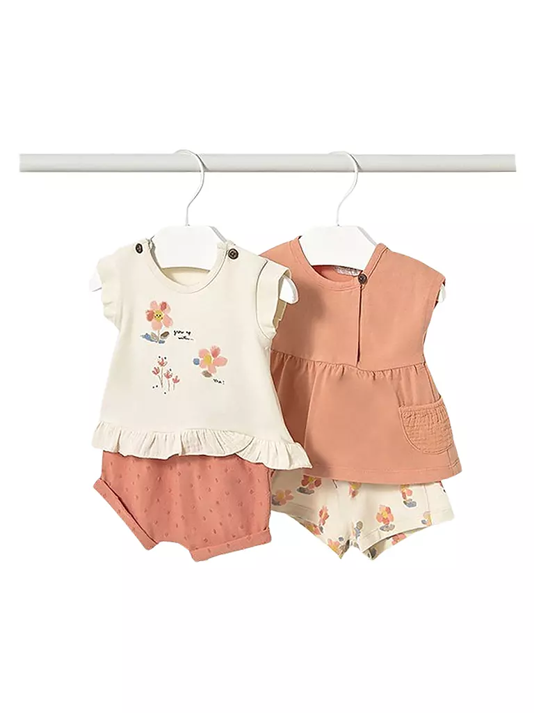 MAYORAL | Ensemble bébé 4 pièces T-shirts et shorts | orange