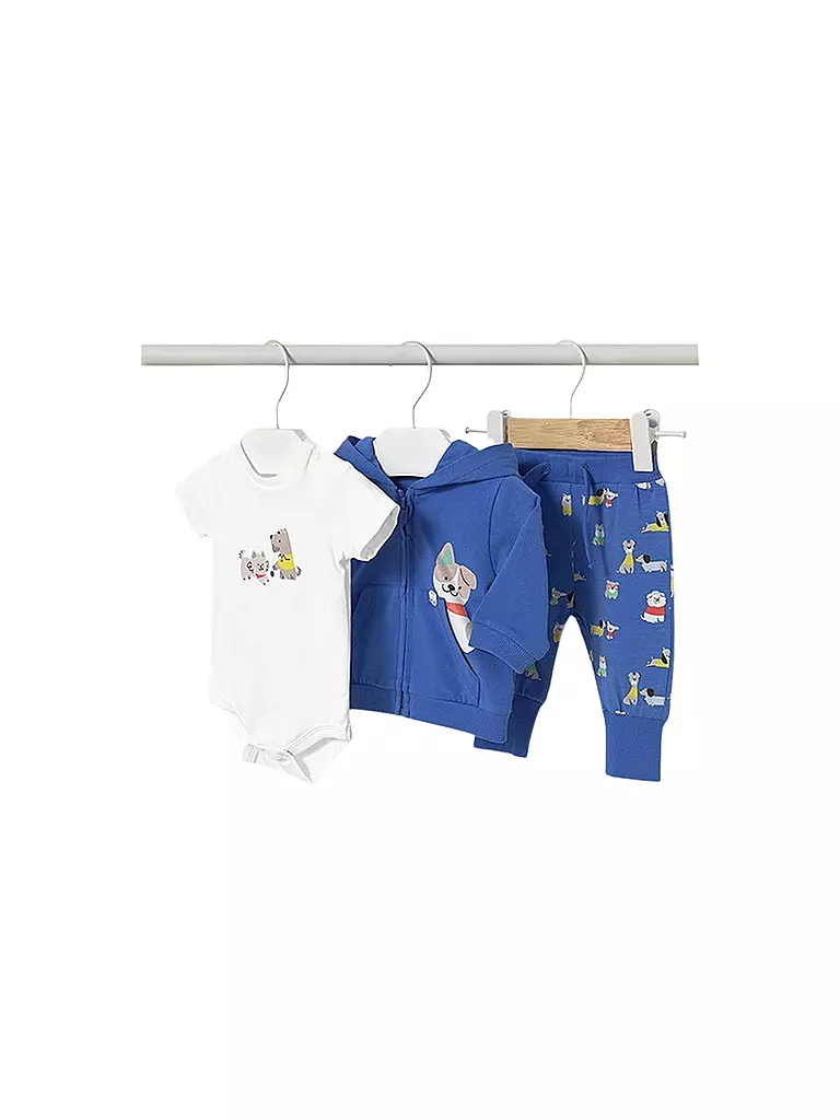 MAYORAL | Ensemble de jogging pour bébé 3 pièces Body, veste de survêtement et pantalon | blau
