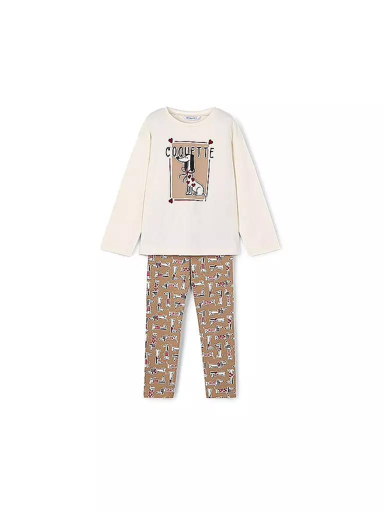 MAYORAL | Ensemble fille 2 pièces T-shirt à manches longues et leggings | Blanc