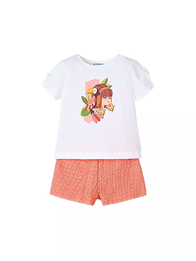 MAYORAL | Ensemble fille 2 pièces T-shirt et short | orange