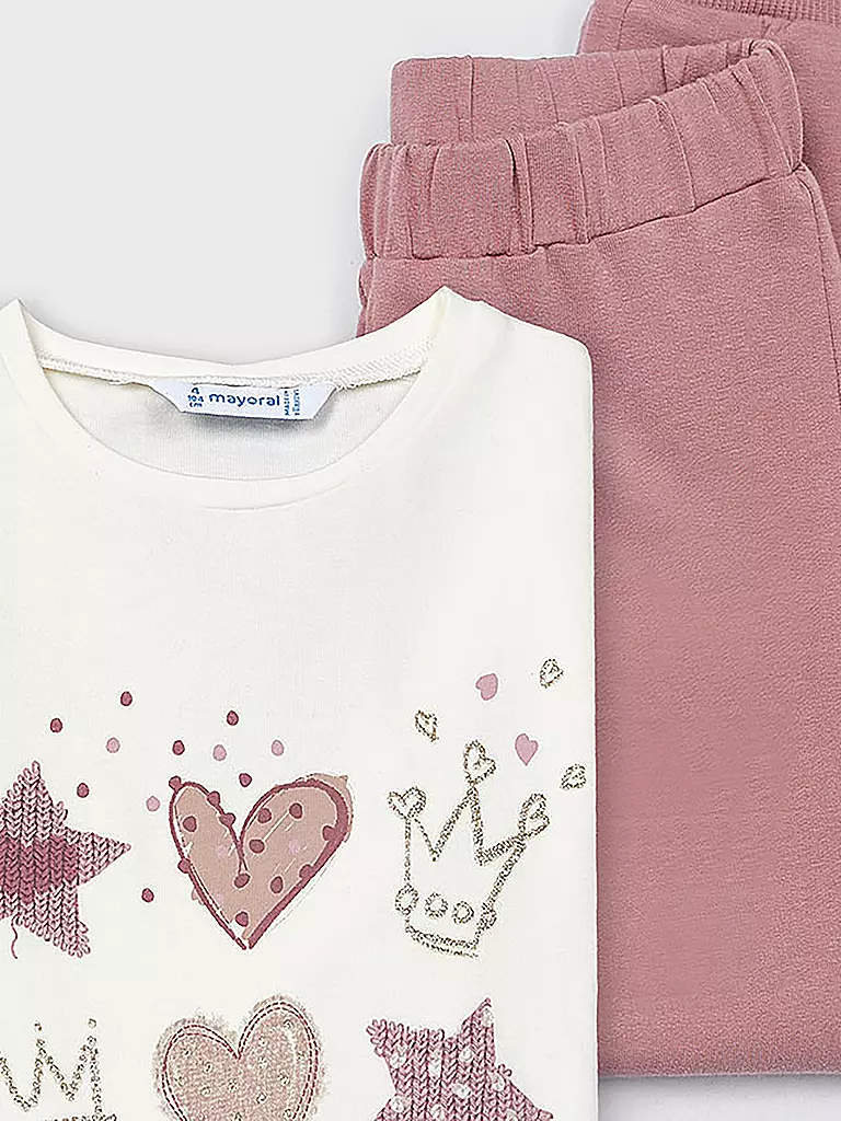 MAYORAL | Mädchen Set  3-teillig Sweatjacke, Langarmshirt und Jogginghose | Rose