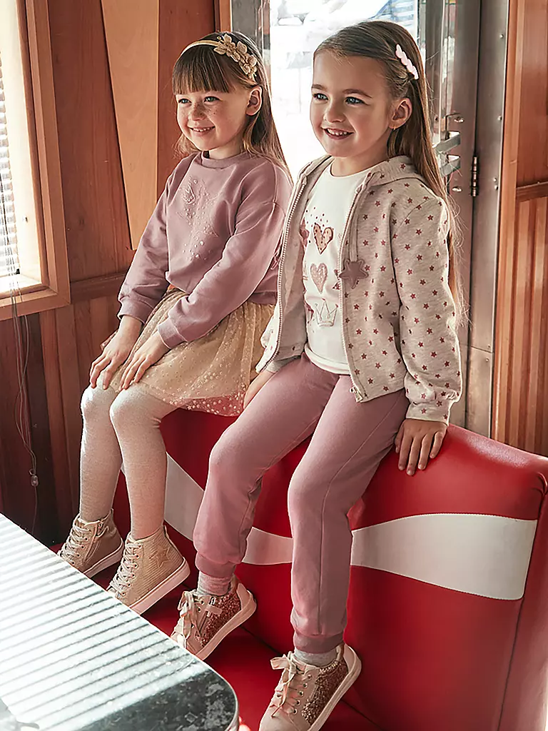 MAYORAL | Mädchen Set  3-teillig Sweatjacke, Langarmshirt und Jogginghose | Rose