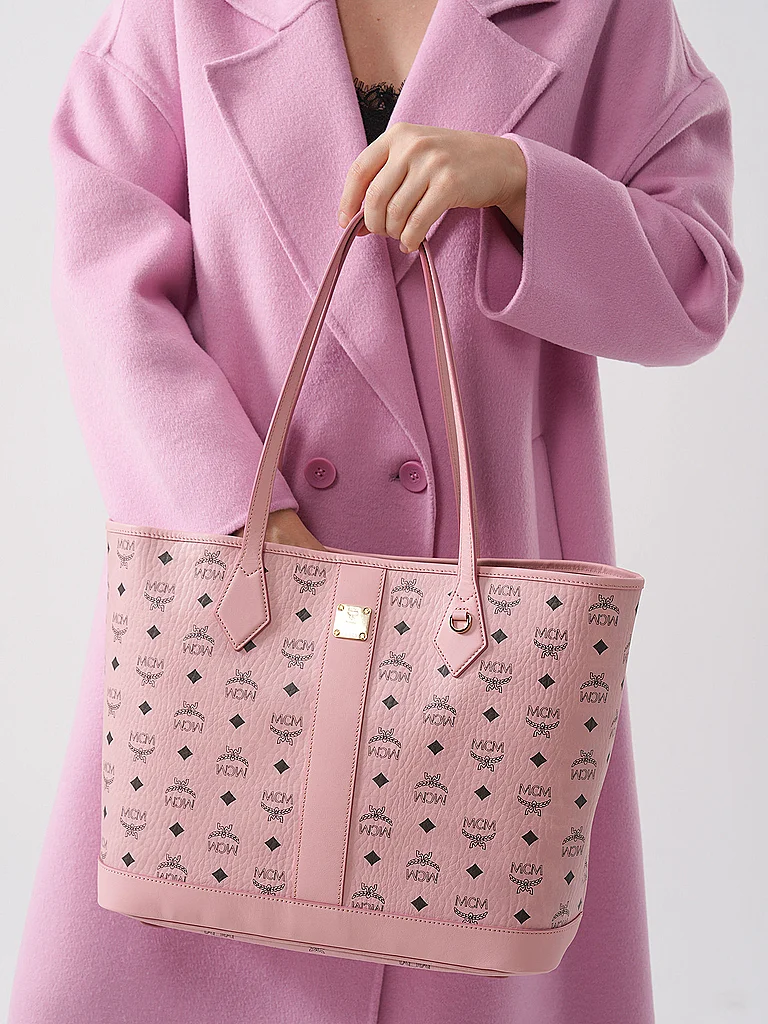 MCM Liz Medium Shopper Soft Pink 6