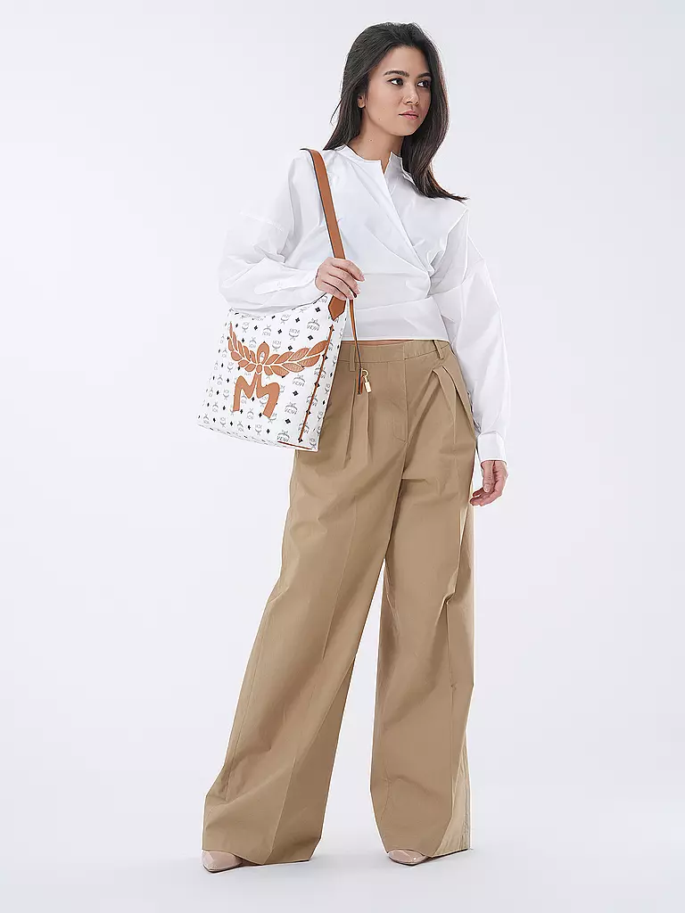 MCM | Ledertasche - Hobo AREN Large  | Blanc