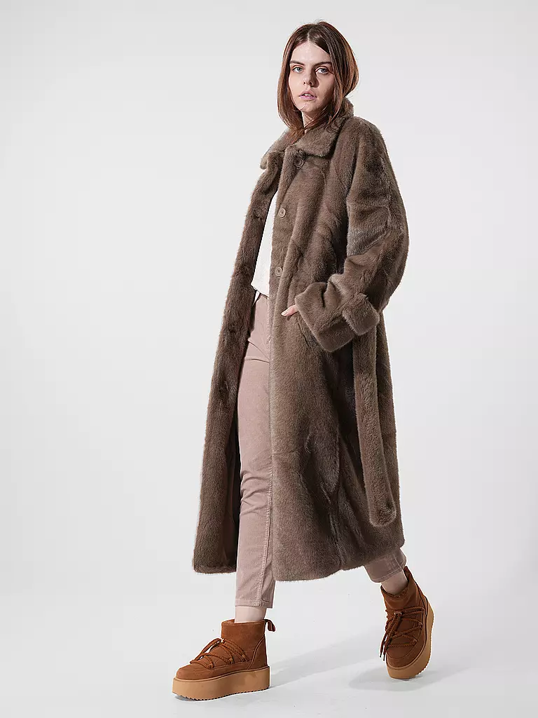MEOTINE | Manteau en fausse fourrure | Marron clair