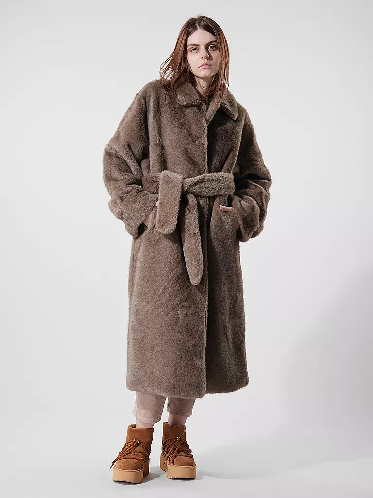 MEOTINE | Manteau en fausse fourrure | Marron clair