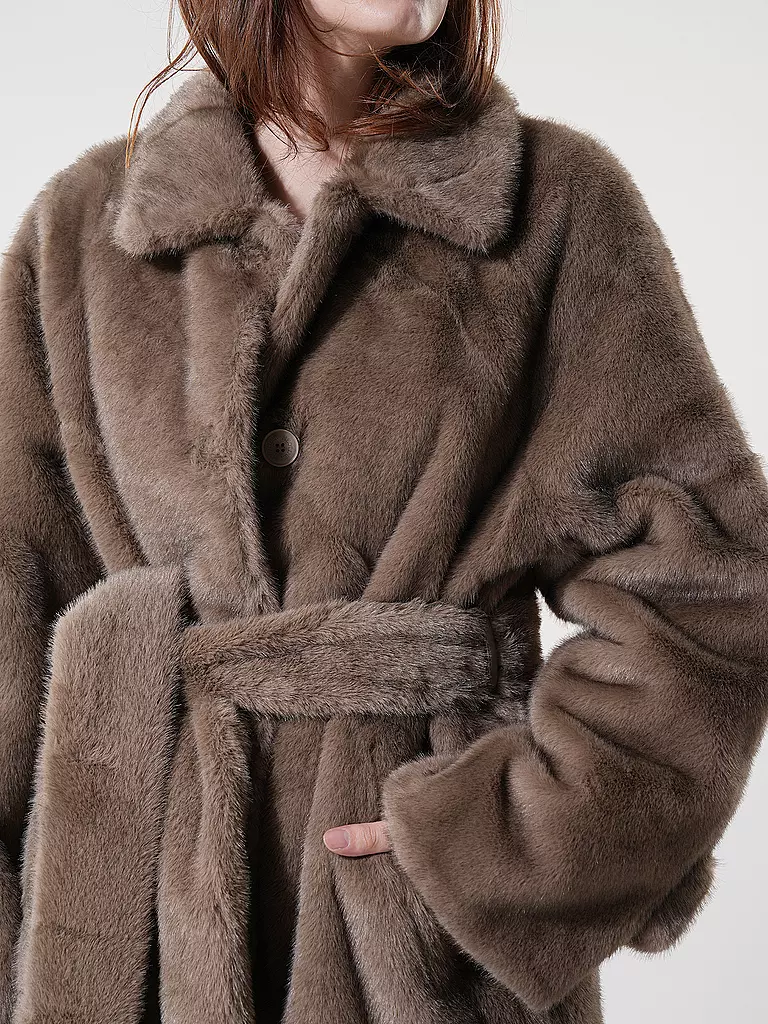 MEOTINE | Manteau en fausse fourrure | Marron clair