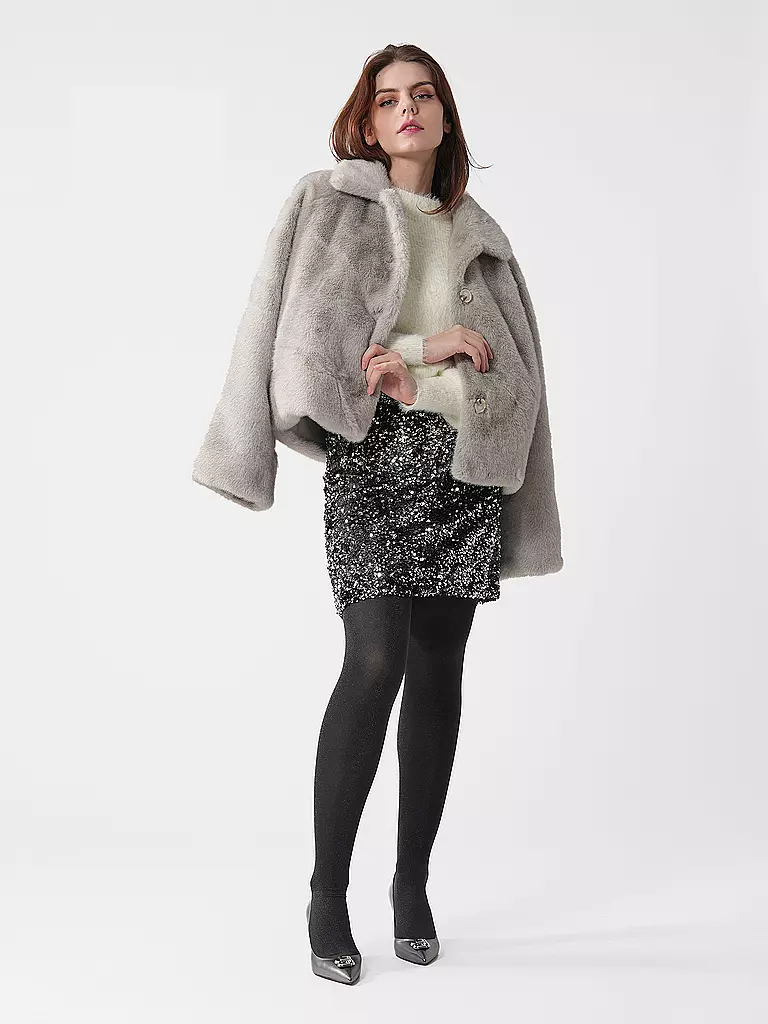 MEOTINE | Veste aspect fourrure | Gris clair