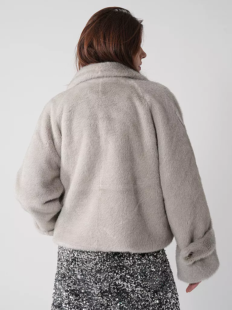 MEOTINE | Veste aspect fourrure | Gris clair