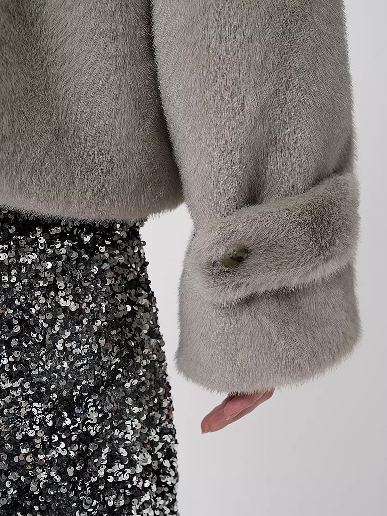 MEOTINE | Veste aspect fourrure | Gris clair