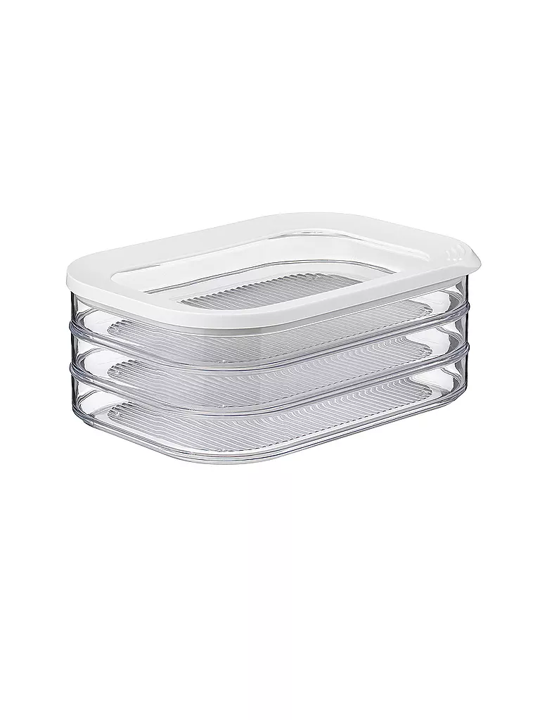 MEPAL | Boîtes à charcuterie pour réfrigérateur avec 3 couches Blanc | transparent