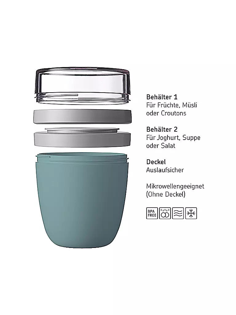 MEPAL | Lunchpot ELLIPSE Mini 300 + 120ml Bleu Vif | 