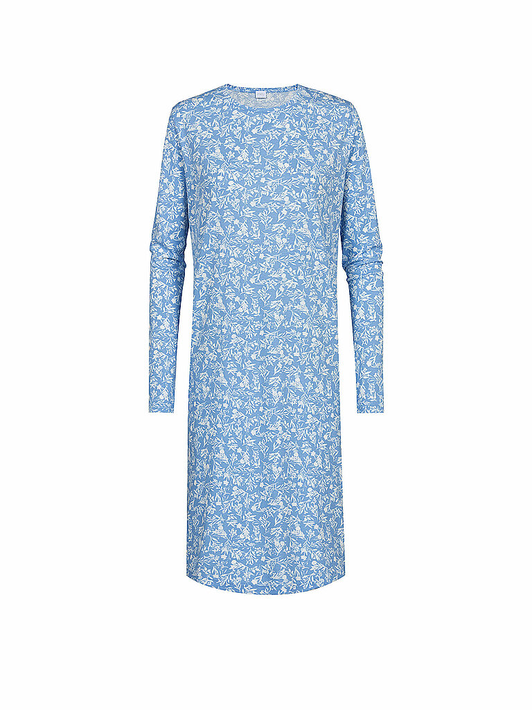 Nachthemd - Sleepshirt FLOWER MEADOW blue silk bleu clair 38
