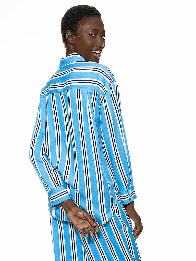 MEY | Chemise à manches longues CALMING STRIPES | Bleu clair