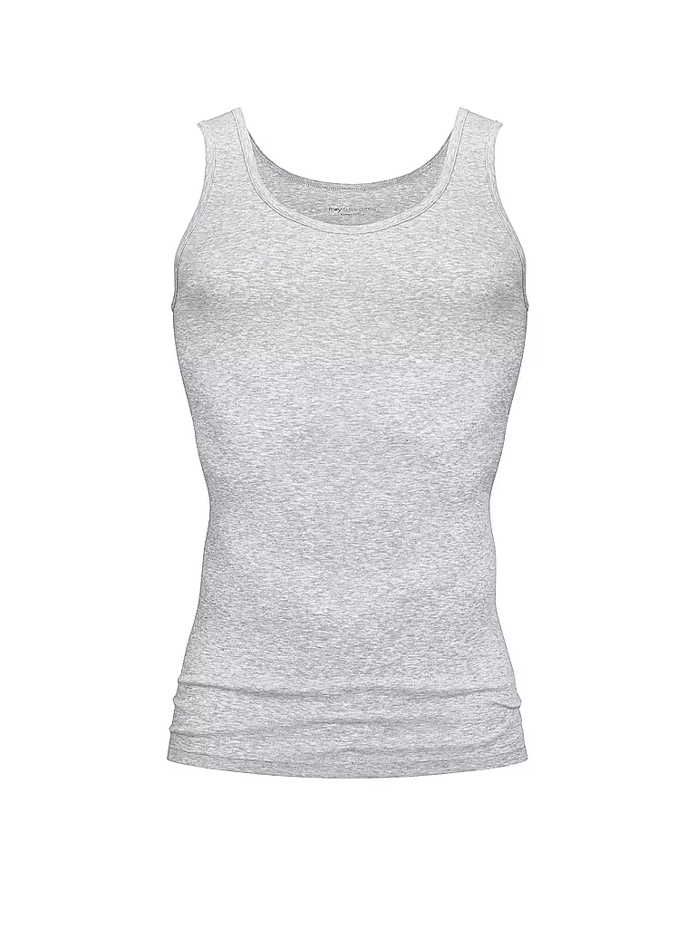MEY | Débardeur Athlétique Décontracté en Coton Gris Clair Chiné | grau