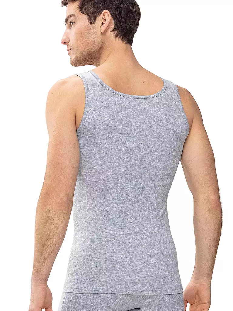 MEY | Débardeur Athlétique Décontracté en Coton Gris Clair Chiné | 