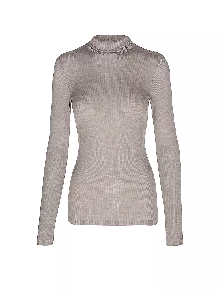 MEY | Langarmshirt WOOL LOVE deep taupe | Marron clair