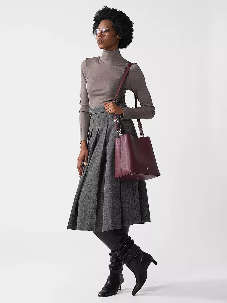 MEY | Langarmshirt WOOL LOVE deep taupe | Marron clair