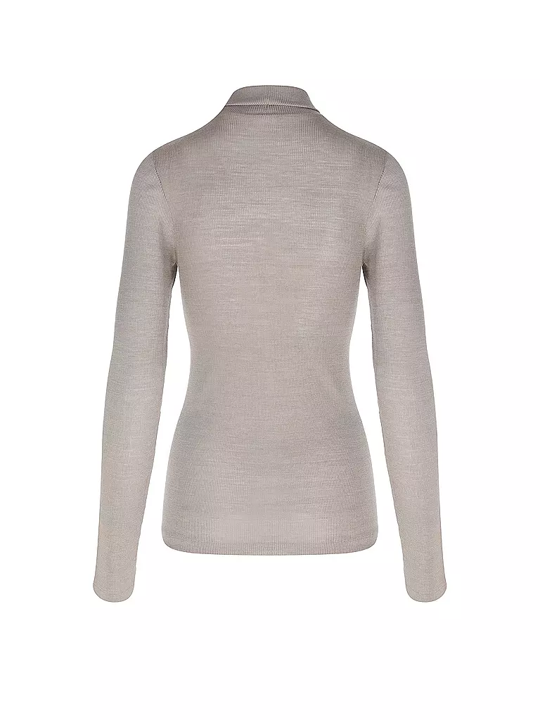 MEY | Langarmshirt WOOL LOVE deep taupe | Marron clair