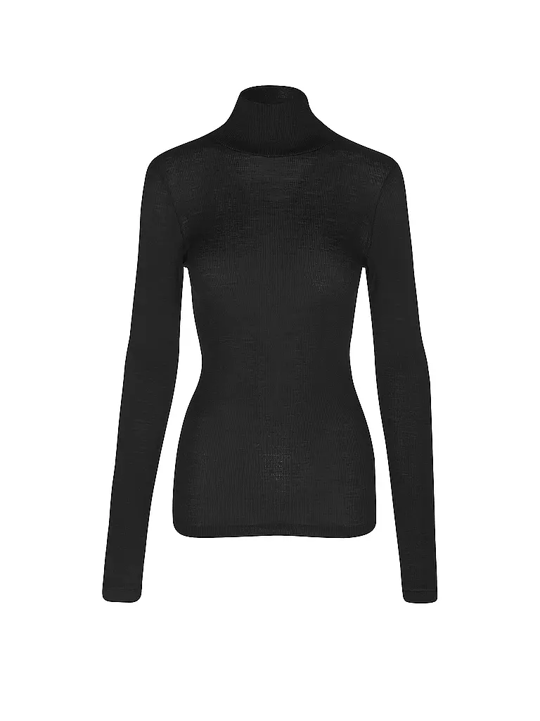 MEY | Langarmshirt WOOL LOVE noir | schwarz