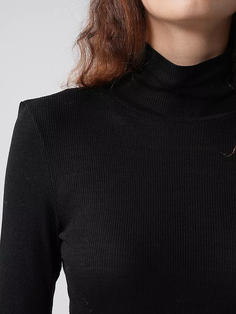 MEY | Langarmshirt WOOL LOVE noir | schwarz