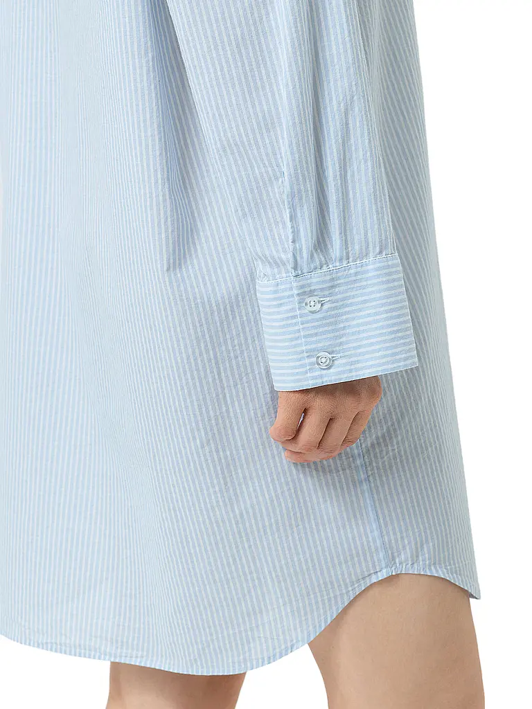 MEY | Nuisette - Sleepshirt COTTON STRIPES | hellblau