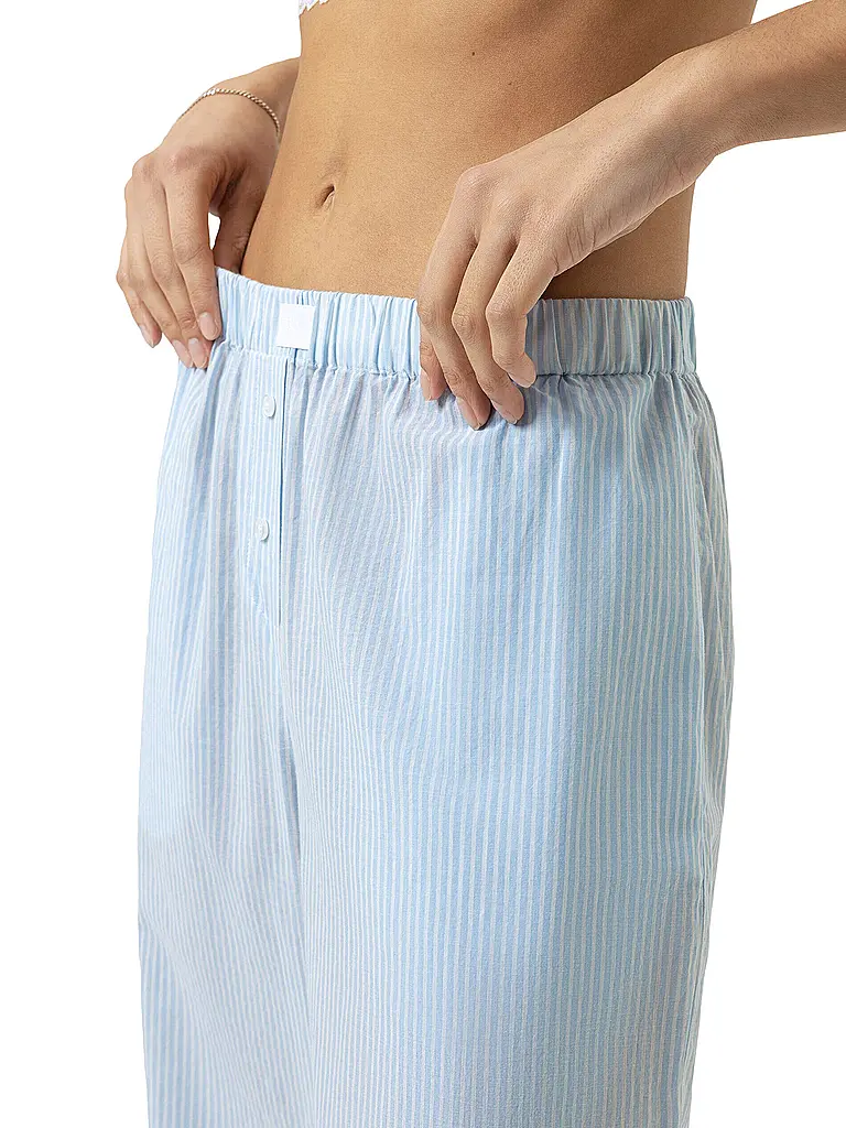 MEY | Pantalon de pyjama COTTON STRIPES bleu poudré | 