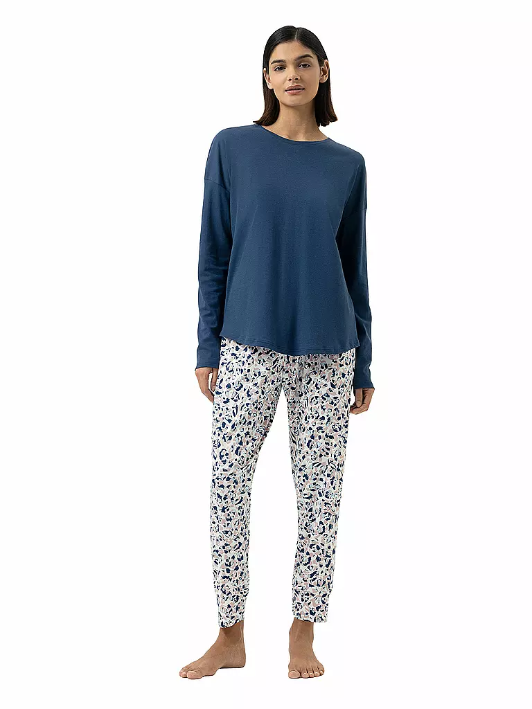 MEY | Pyjama 7/8 SOFT LEO | Bleu foncé
