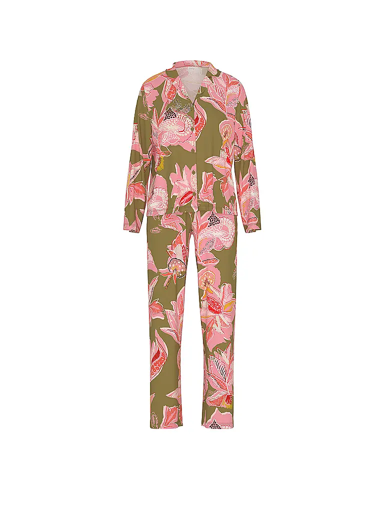 MEY | Pyjama FLOWER WHIRL golden fern | Olive