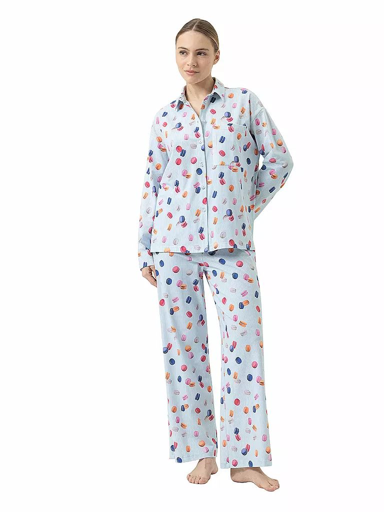 MEY | Pyjama FLYING MACARONS | Bleu clair
