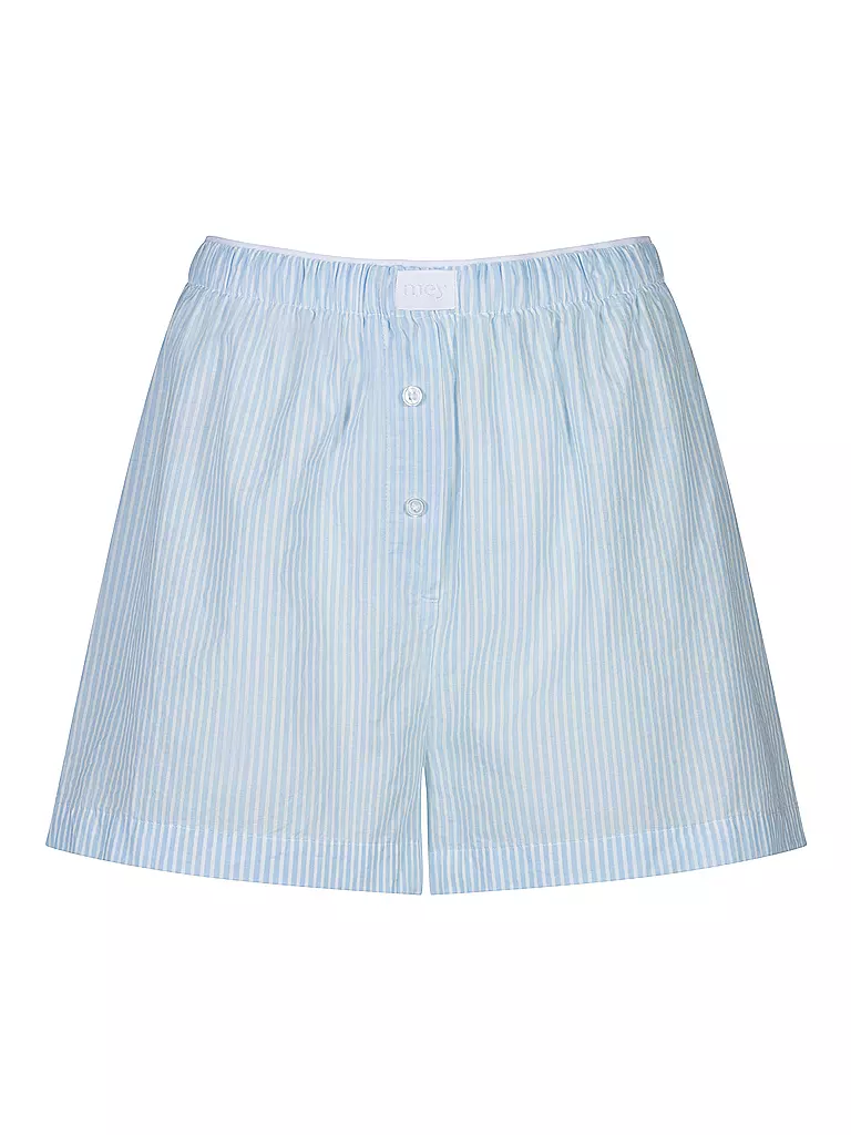 MEY | Pyjamashorts COTTON STRIPES | Bleu clair