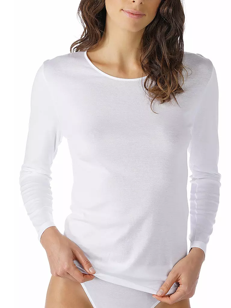 MEY | T-shirt à manches longues NOBLESSE blanc | Blanc