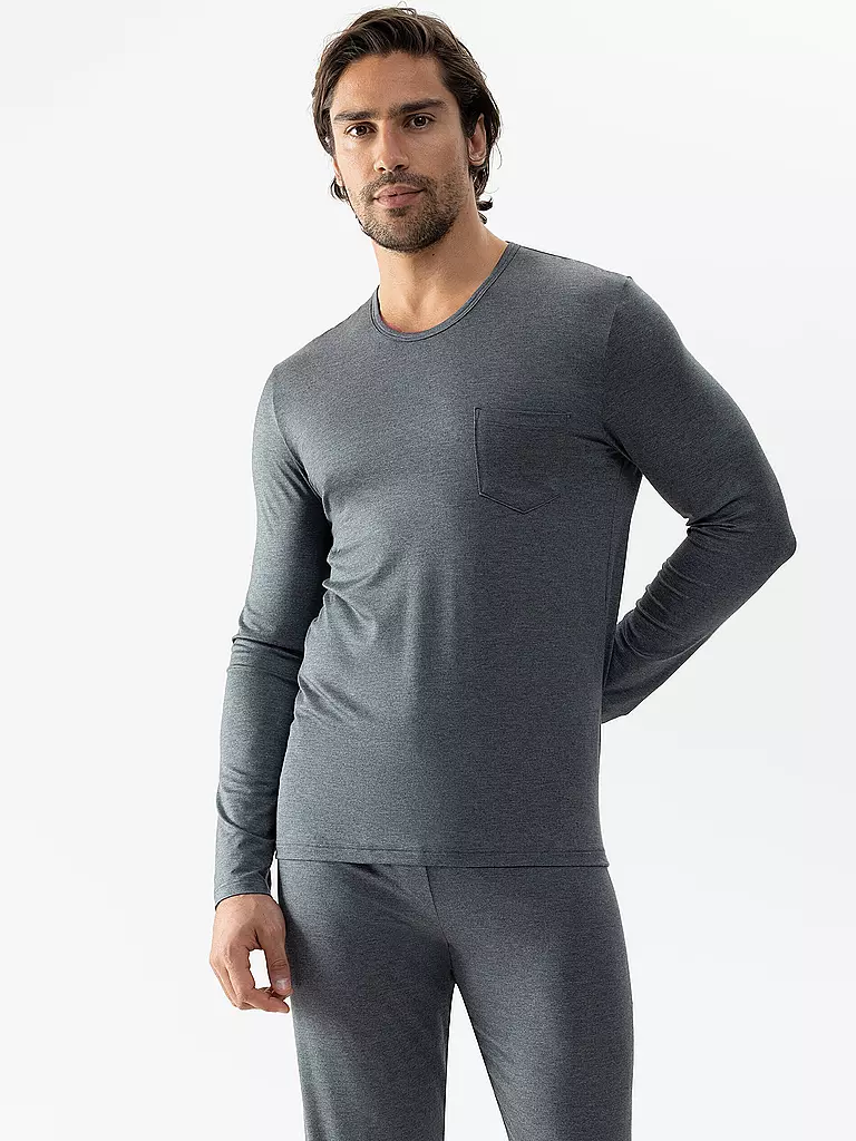 MEY | T-shirt de pyjama à manches longues JEFFERSON quartz chiné | grau