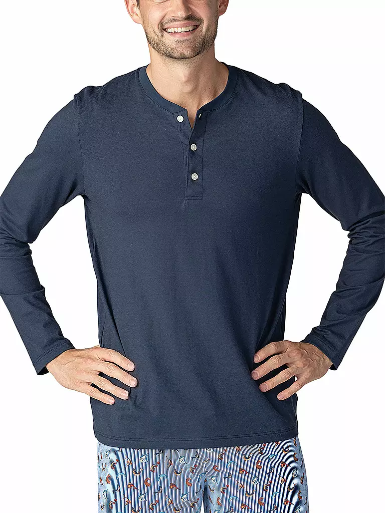 MEY | T-shirt de pyjama à manches longues | Bleu