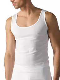MEY | T-shirt de sport décontracté en coton bleu yacht | Blanc