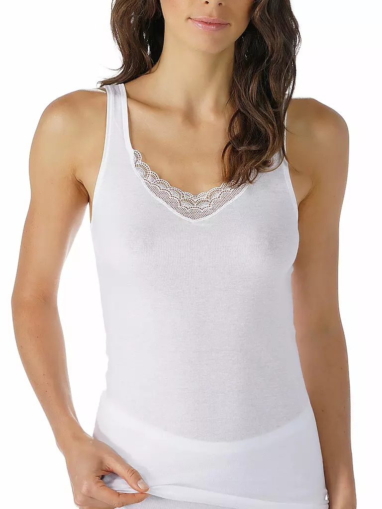 MEY | Top avec dentelle (Blanc) | Blanc