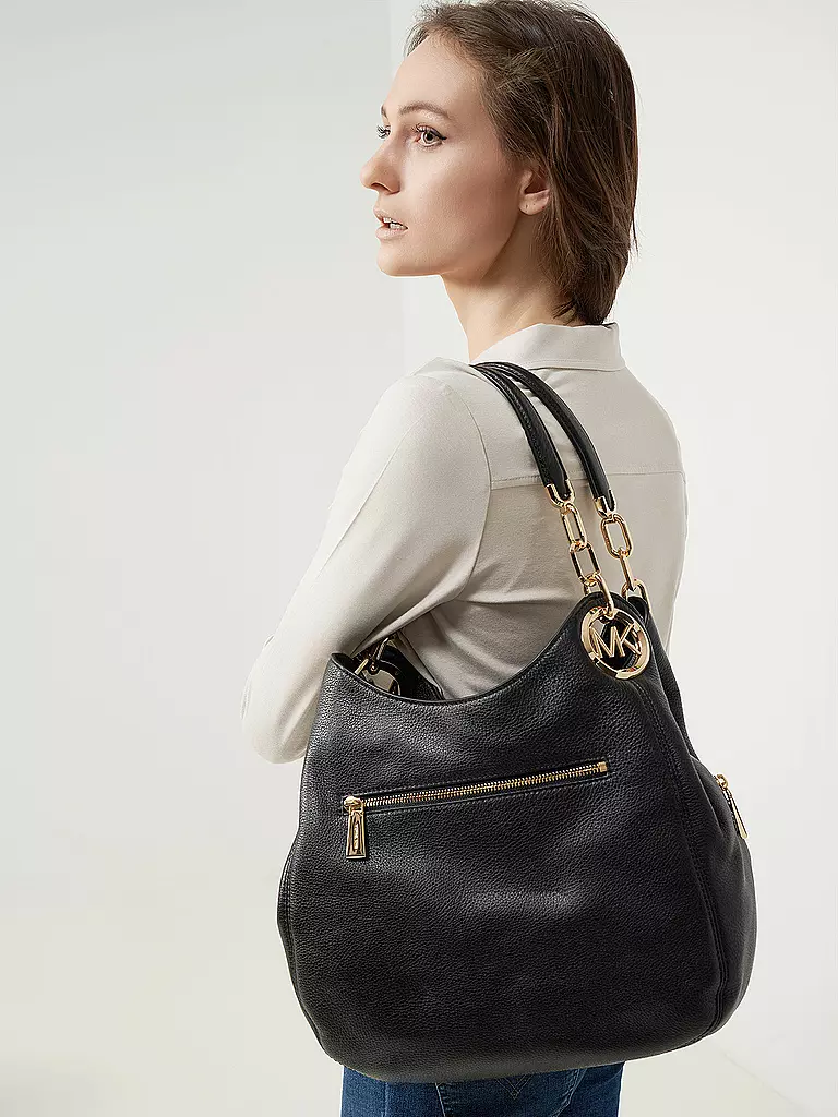 MICHAEL KORS | Sac en cuir - Hobo Bag LILLIE Large | schwarz