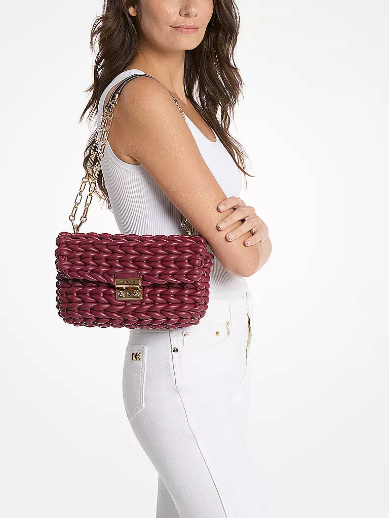 MICHAEL KORS | Sac en cuir - Sac bandoulière TRIBECA | Rouge foncé
