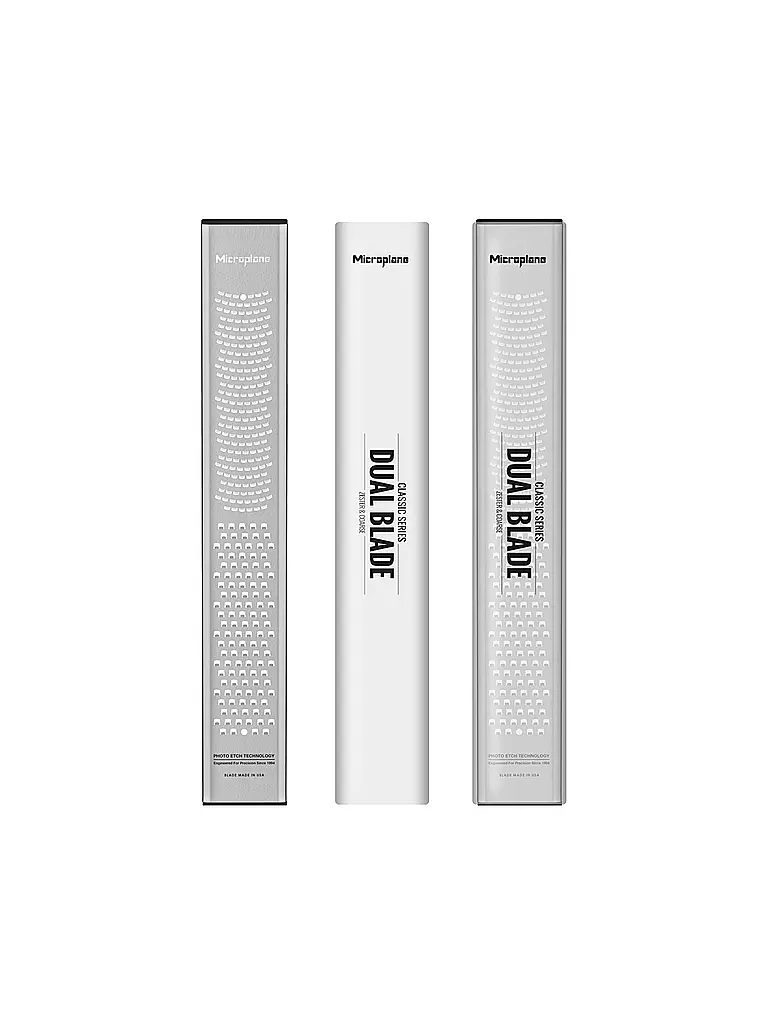 MICROPLANE | Double râpe Zesteur/Gros 31cm CLASSIC Acier inoxydable | Argent