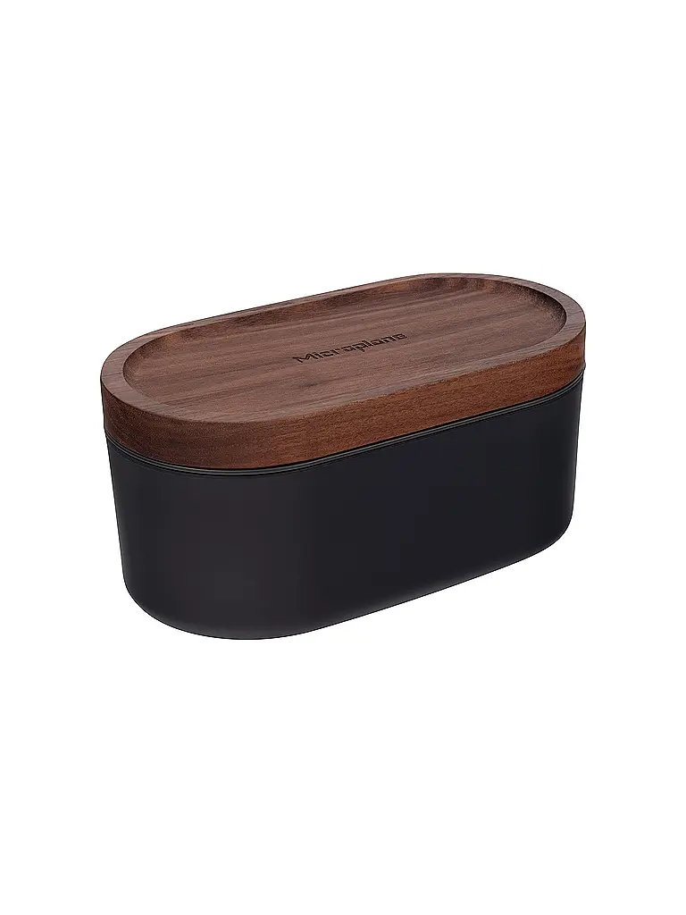 MICROPLANE | Râpe à main avec récipient Anthracite / Noyer | Gris