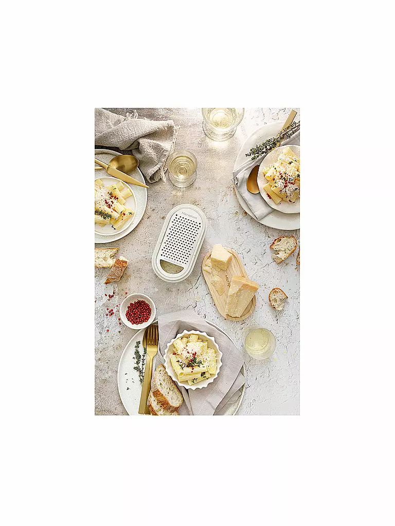 MICROPLANE | Râpe à main avec récipient de récupération Cachemire / Bambou | Beige