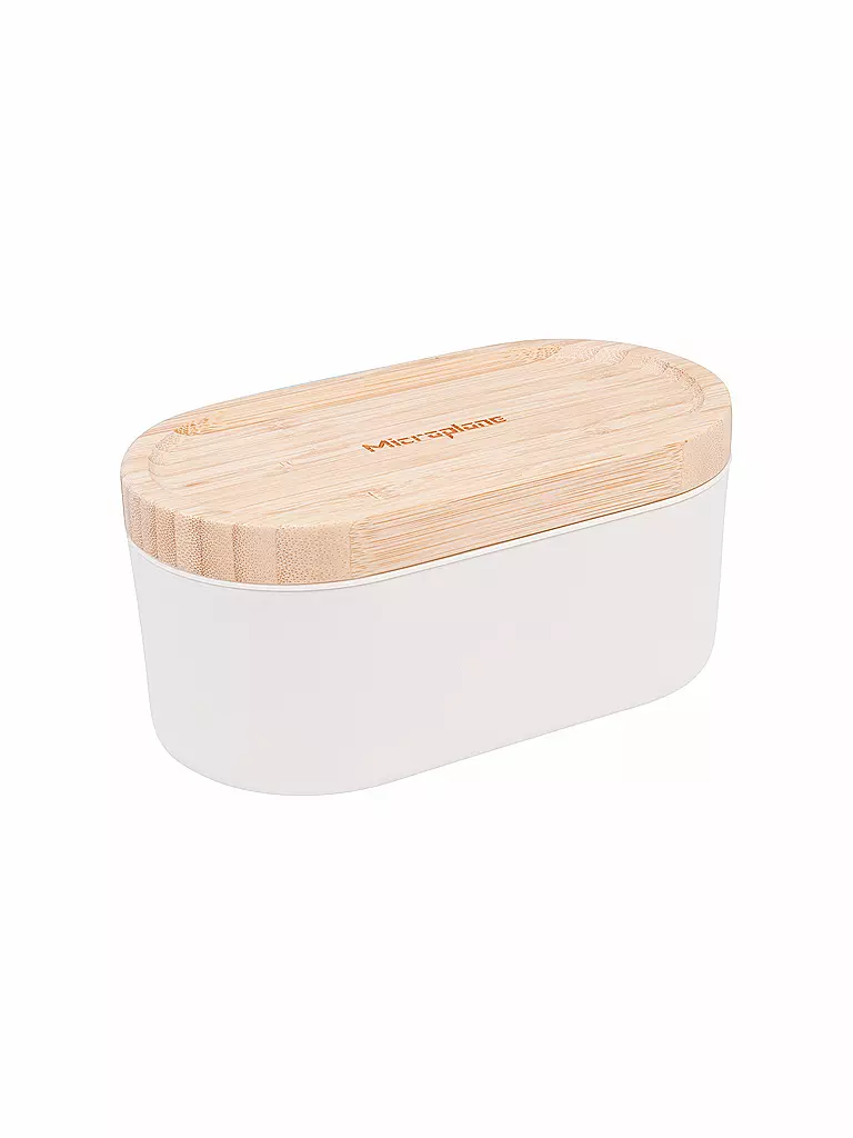 MICROPLANE | Râpe à main avec récipient de récupération Cachemire / Bambou | Beige