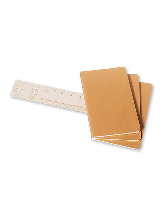 MOLESKINE | Notizheft CAHIER 3er-Set blanko Large Packpapierbraun