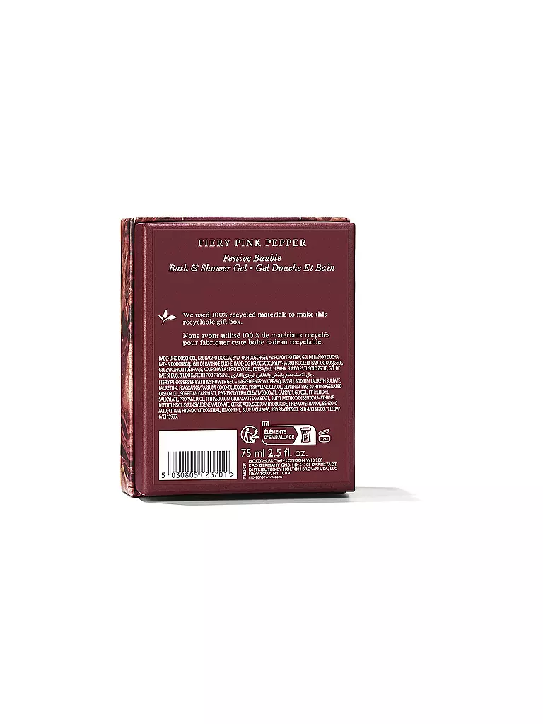 MOLTON BROWN | Boule de Noël Festive Fiery Pink Pepper 75 ml | 
