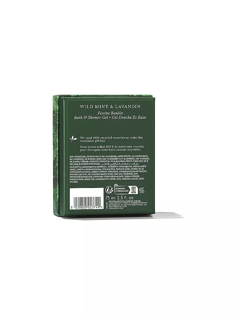MOLTON BROWN | Boule de Noël Festive Menthe Sauvage & Lavandin 75 ml | Aucune couleur