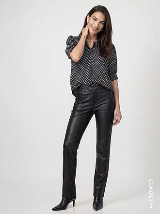 MONARI | Pantalon business aspect cuir