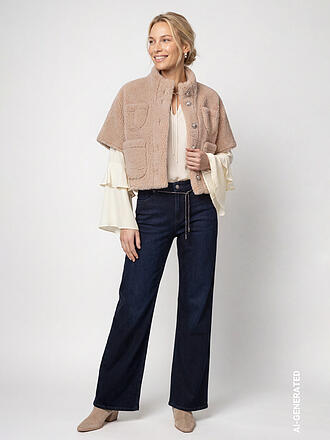 MONARI | Cape - Poncho aspect fourrure